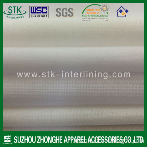 Fusible cotton interlining for garment